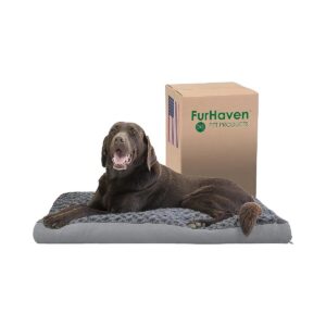 Soft Plush Faux Fur Dog Bed for Large Medium Dogs with Machine Washable Cover