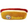 Soft Plush Football Team Hot Dog Squeaker Toy for Dogs and Cats NFL Steelers