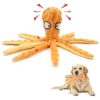 Soft Plush Octopus Squeaky Toy with No Stuffing for Safe and Fun Chewing for Dogs