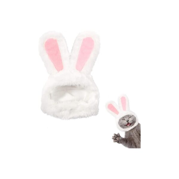 Soft Plush Pet Bunny Hat with Bunny Ears for Small Dogs and Cats Easter