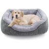 Soft Plush Sleeping Bed for Medium Dogs with Supportive Raised Sides and Anti-Slip Bottom