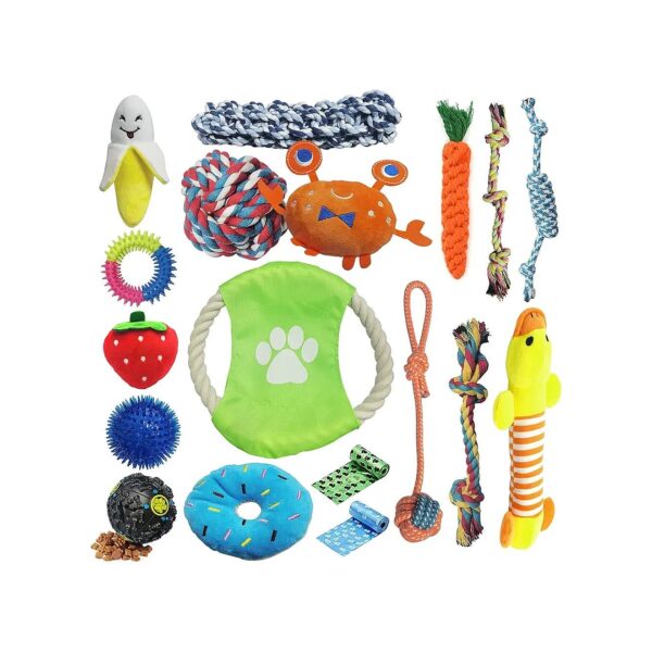 Soft Plush and Rope Dog Toys for Small and Medium Dogs Chew