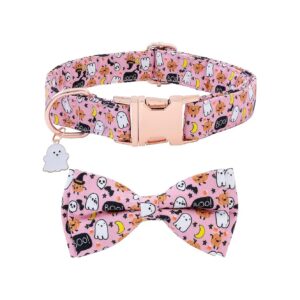 Soft Premium Cotton Dog Collar with Double Box Stitch, Adjustable Buckle Closure,