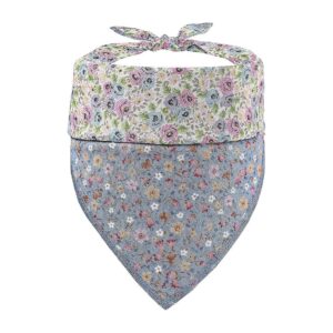 Soft Purple Floral Pet Bandanas for Small Dogs and Puppies Accessories