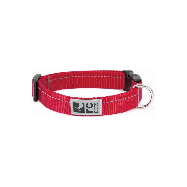 Soft Quality Red Nylon Adjustable Dog Collar for Medium to Large Breeds