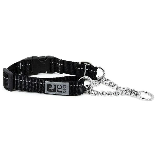 Soft Quality Webbing Dog Training Clip Collar Martingale Style Small Black