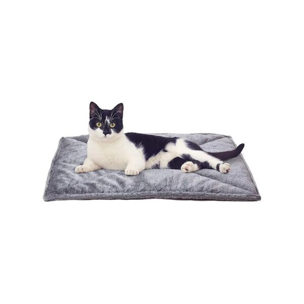 Soft Quilted Faux Fur Self-Warming Cat Bed for Indoor Cats and Small Dogs