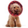 Soft Recovery Collar for Medium-Sized Pets with Red Flannel Color