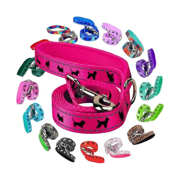 Soft Reflective Comfort Trainer Leash for Small Medium or Large Dogs in Pink