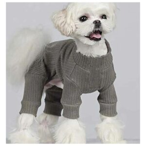 Soft Ribbed Knit Dog Pyjamas Cotton Jammies with Turtleneck