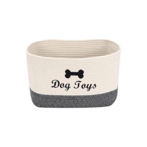 Soft Rope Cotton Rope Dog Toy Storage Bin with Neutral Colors for Home Decor Beige Grey