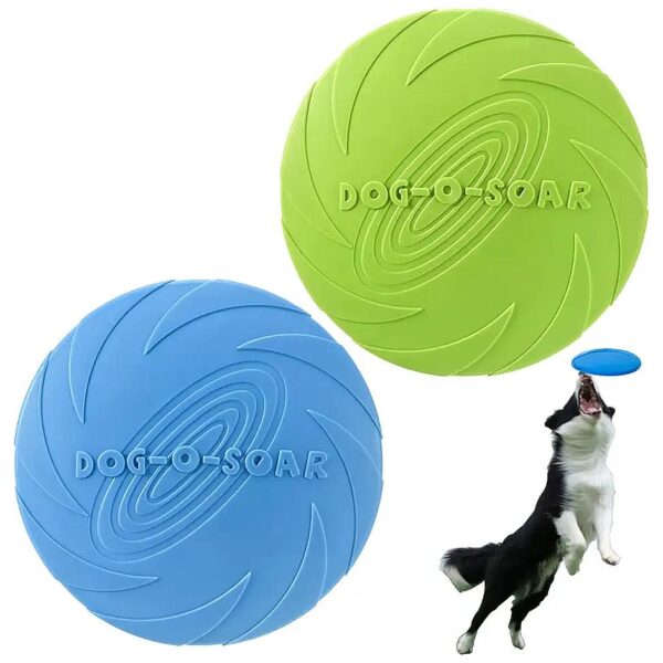 Soft Rubber Flying Disc Dog Toy for Small and Large Breeds, 2-Pack