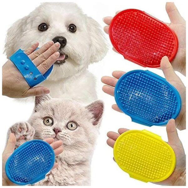 Soft Rubber Hand Brush for Pet Grooming and Massaging