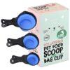 Soft Rubber Pet Food Measuring Cups with Bag Clips for Accurate Pet Portioning