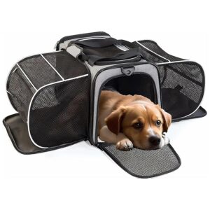 Soft Sided Airline Approved Carrier for Small Dogs and Cats with Expandable Design