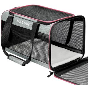 Soft-Sided Airline Approved Pet Carrier for Travel Up to 18 Pounds with Ventilated Top