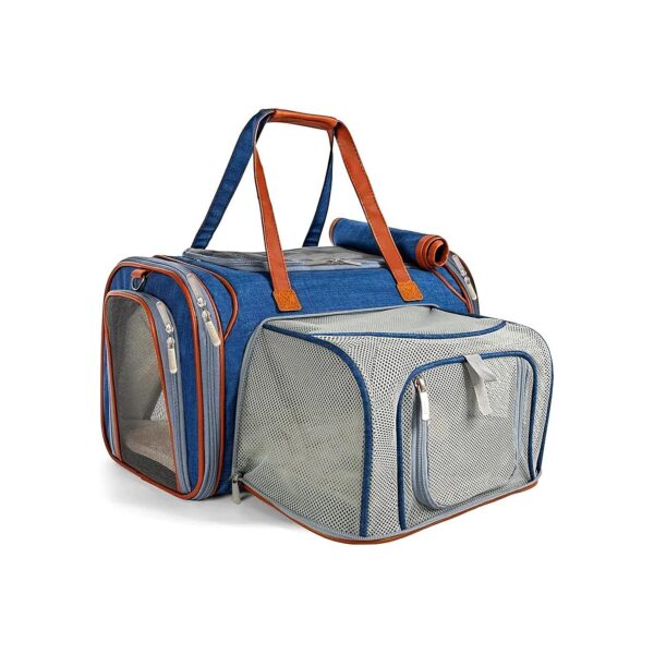 Soft Sided Pet Carrier with Breathable Mesh Ventilation and Plywood Base