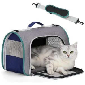 Soft-Sided Pet Travel Carrier with Safe Zipper Lock and Portable Design for Small Pets