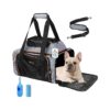 Soft-Sided Travel Carrier for Small Cats and Dogs 15lbs with Scratch-Proof Net Gray