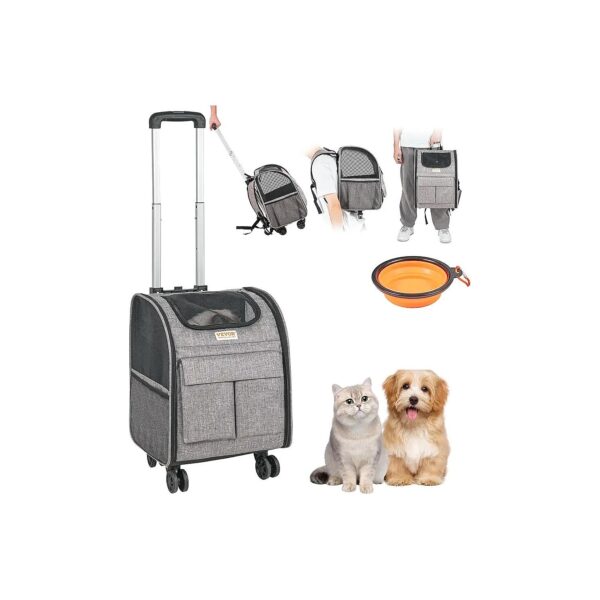 Soft Sided Wheeled Travel Carrier for Small Dogs and Medium Cats with Carry-On Approval