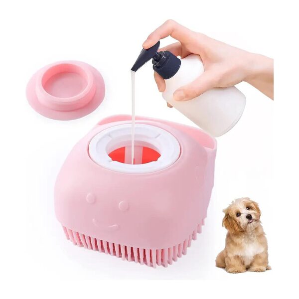 Soft Silicone Dog Bath Brush for Easy Pet Massage and Shampoo Dispensing