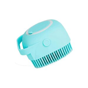 Soft Silicone Pet Grooming Brush with Built-In Shampoo Container for Dogs Cats Bathing