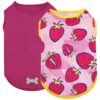 Soft Sleeveless Dog Shirts for Small Dogs - Breathable Mesh Fabric Strawberry Pattern