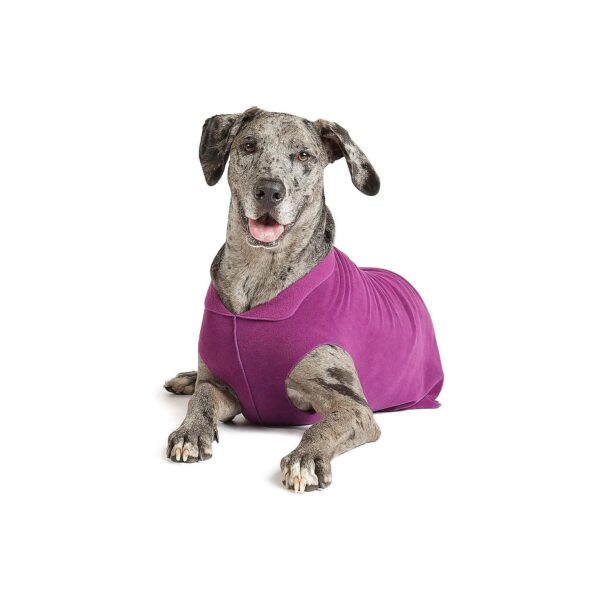 Soft Stretchy Fleece Dog Coat for All Seasons in Eggplant Color Size 22