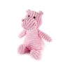 Soft Striped Corduroy Plush Pet Toy with Squeaker and Crinkle Ears for Interactive Fun