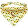 Soft Sunflower Dog Bandana for Small Medium Large Dogs, Adjustable and Washable