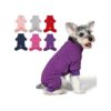 Soft Thermal Fleece Dog Pajamas for Small Dogs Winter Coat Jumpsuit Apparel Purple