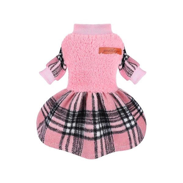 Soft Thermal Fleece Dog Sweater Dress for Small Dogs Girl 7-12lbs Winter Outfit