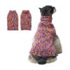 Soft Thermal Turtleneck Dog Sweater for Small Dogs with Leash Hole in Sunset Red Color