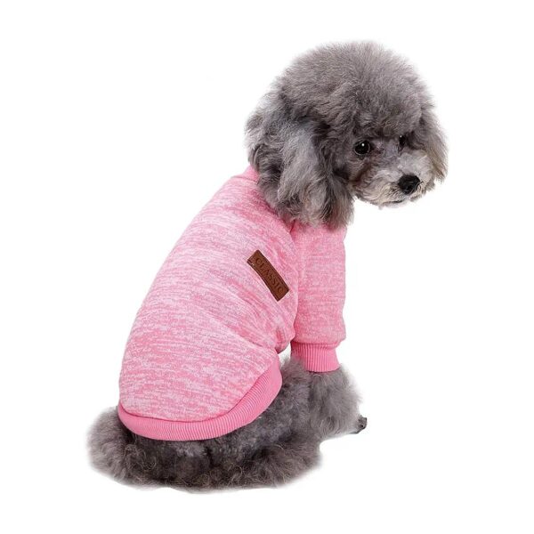 Soft Thickening Woolen Dog Clothing Winter Puppy Sweater Pink Medium