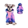 Soft Tie Dye Dog Hoodie for Small Dogs Chest 14" Blue Pink Pattern