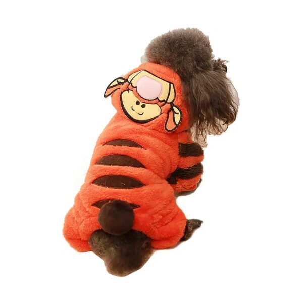 Soft Tiger Dog Jumpsuit Costume for Small Medium Large Puppies in Halloween