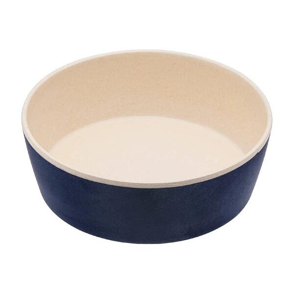 Soft Touch Bamboo Dog Food Bowl with Night Sky Midnight Blue Design and 6 Cup Capacity