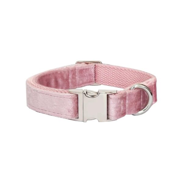 Soft Velvet Dog Collar, Durable Chrome Hardware, Suitable for Small to Large Dogs