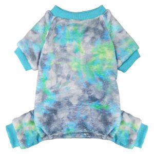 Soft Velvet Dog Pajamas Tie Dye Onesie for Small Boys and Girls Winter Pjs