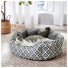 Soft Velvet and Waterproof Oxford Cat Bed for Small Dogs and Cats