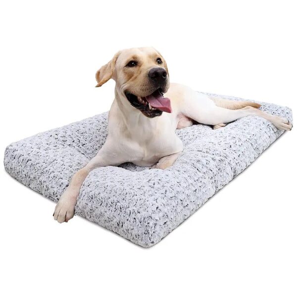 Soft Velvety Dog Bed Crate Mat with Anti-Slip Backing for Large Medium Small Dogs Breeds