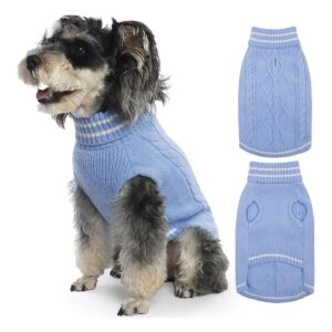 Soft Warm Acrylic Knit Sweaters for Dog Turtleneck Pullover Fall Winter Outfit