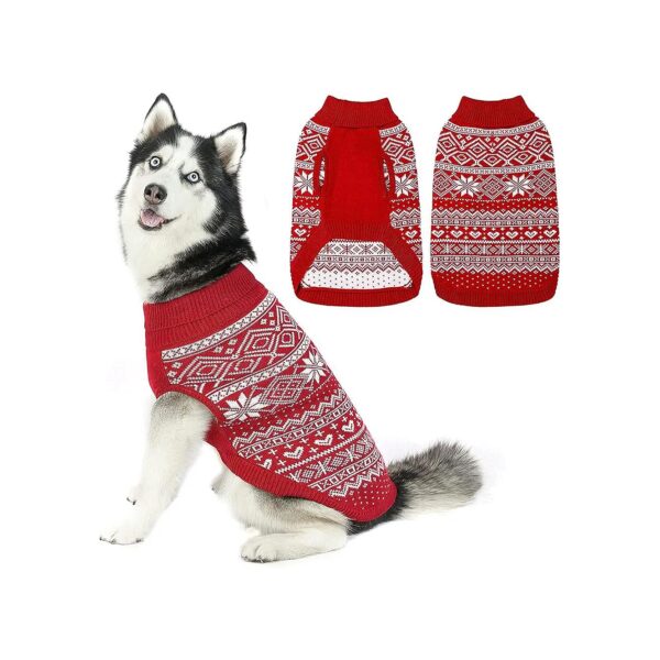 Soft Warm Argyle Sweater for Dogs Winter Clothing Cozy Puppy Coat