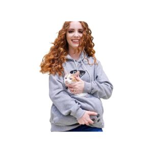 Soft Warm Fleece Pullover with Roomy Pet Pouch for Women