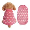 Soft Warm Knitted Dog Sweater with Heart Pattern for Small Dogs Cats S