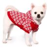 Soft Warm Plaid Dog Sweater with Leash Hole and Hood for Small to Medium Dogs