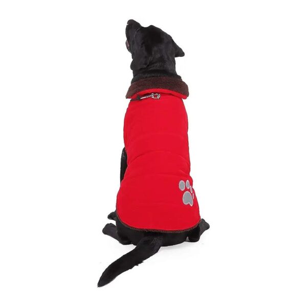 Soft Warm Reversible Dog Coat with Hood for Autumn Winter Dog Clothing XL Red