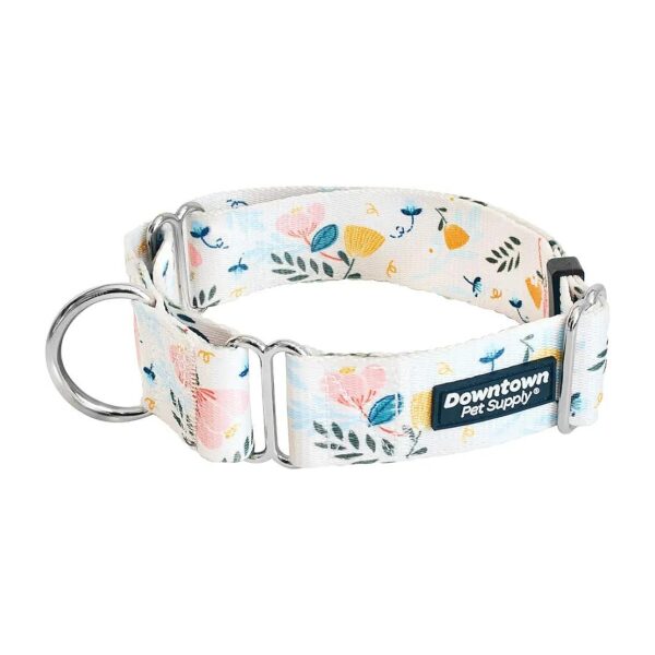 Soft, Weatherproof Large Floral Polyester Martingale Dog Training and Walking Collar