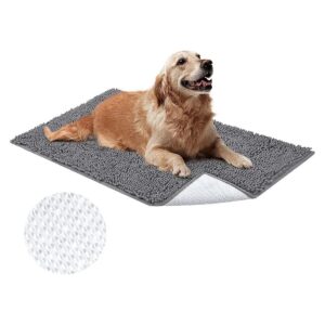 Soft and Absorbent Chenille Dog Mat for Entryway, Indoor, or Outdoor Use