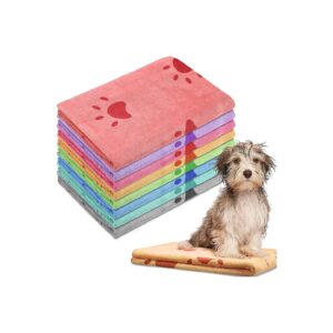 Soft and Absorbent Dog Microfiber Towels for Small Medium Large Pets - 8 Colors